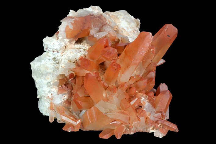 Natural, Red Quartz Crystal Cluster - Morocco #128065